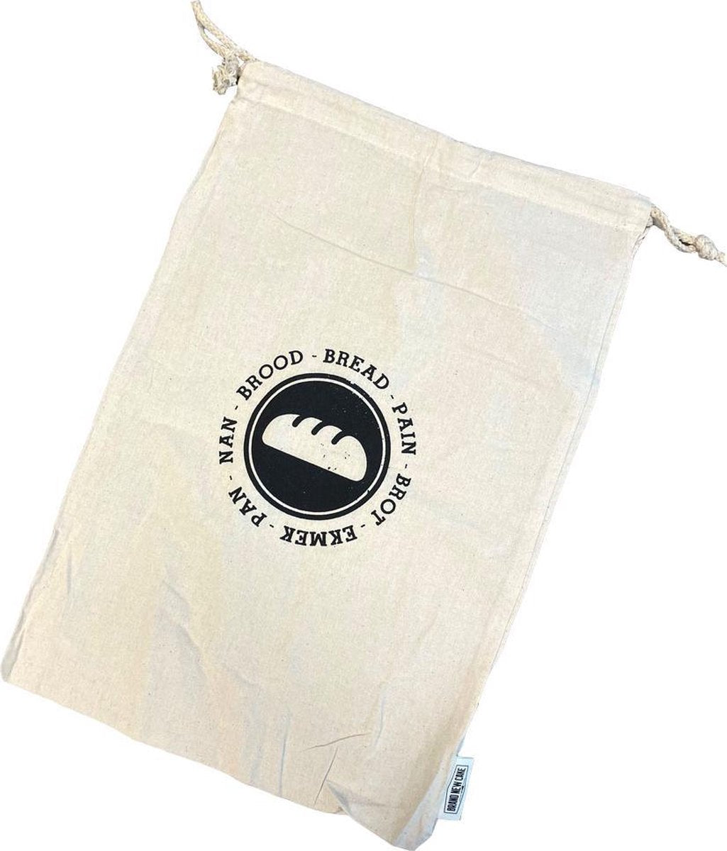  BrandNewCake Broodzak Katoen 47x31cm (heel Brood) - Herbruikbare Broodzak - Broodzak Voor Thuisbakkers - Zero Waste - Duurzaam