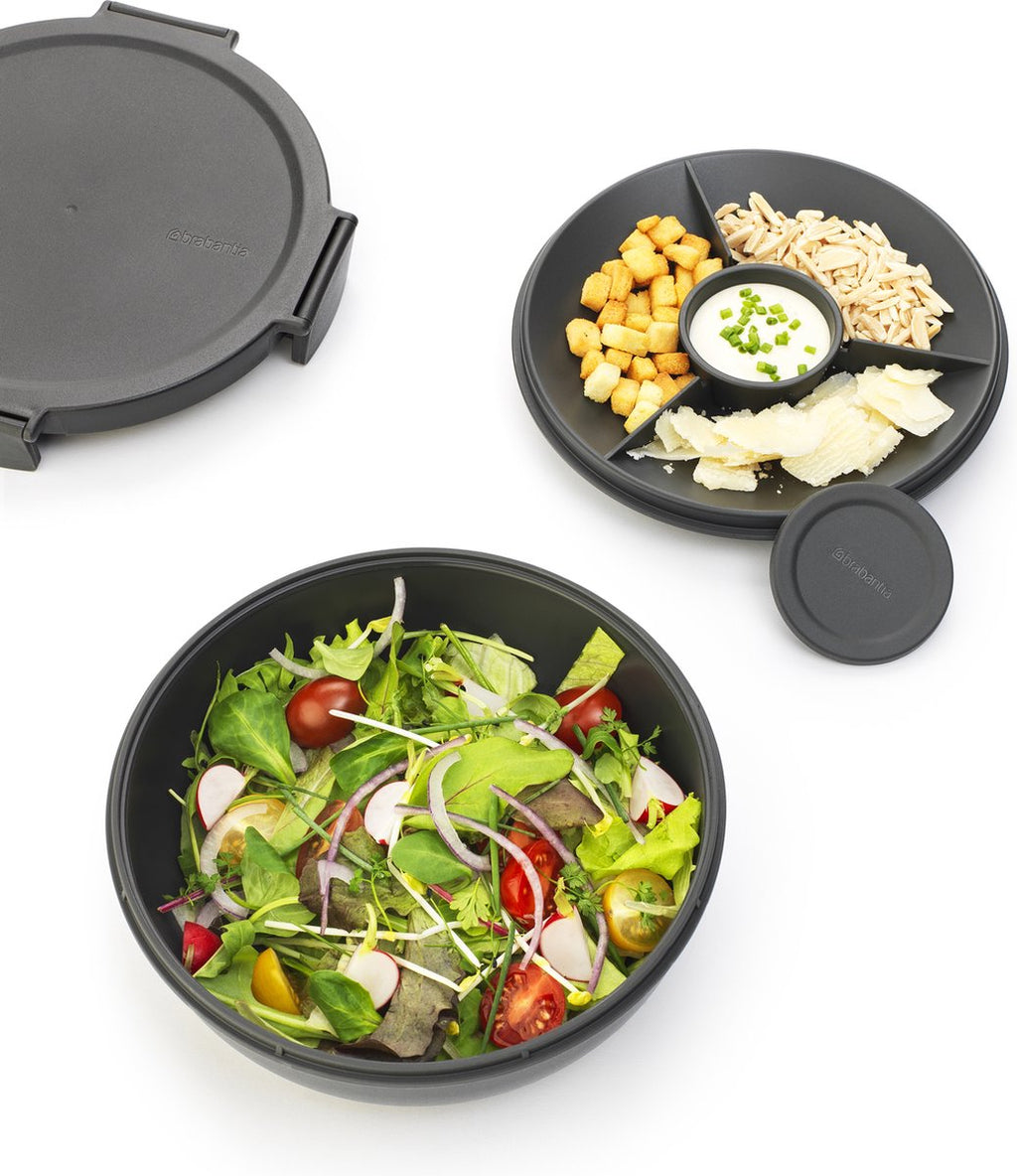 Brabantia Make &amp; Take Salade Lunchbox - 1,3 L - Kunststof - Dark Grey