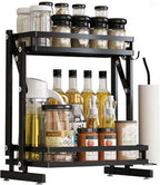  TammaT - Kruidenrek - Kruidenrek Staand - Inklapbare Keukenrek - 3-laags 35x21x56,5CM - Keuken Organizer - Aanrecht Organizer - Keuken Opslag - Roestvrij Staal - Opbergrek - Keuken Organizers - Roestvrij En Krasvrij