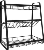  QUVIO Kruidenrek - Keukenrek Staand - Keukenrekje - Keukenrek - Aanrecht Organizer - Metaal - 19 X 35 X 38 Cm