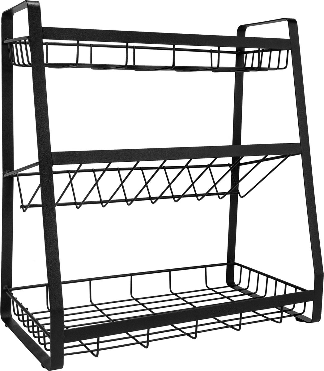  QUVIO Kruidenrek - Keukenrek Staand - Keukenrekje - Keukenrek - Aanrecht Organizer - Metaal - 19 X 35 X 38 Cm