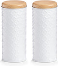  2x Bewaar/voorraad Blikken Koffiepads Wit 18 X 7,5 Cm 1 Liter