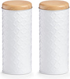  2x Bewaar/voorraad Blikken Koffiepads Wit 18 X 7,5 Cm 1 Liter