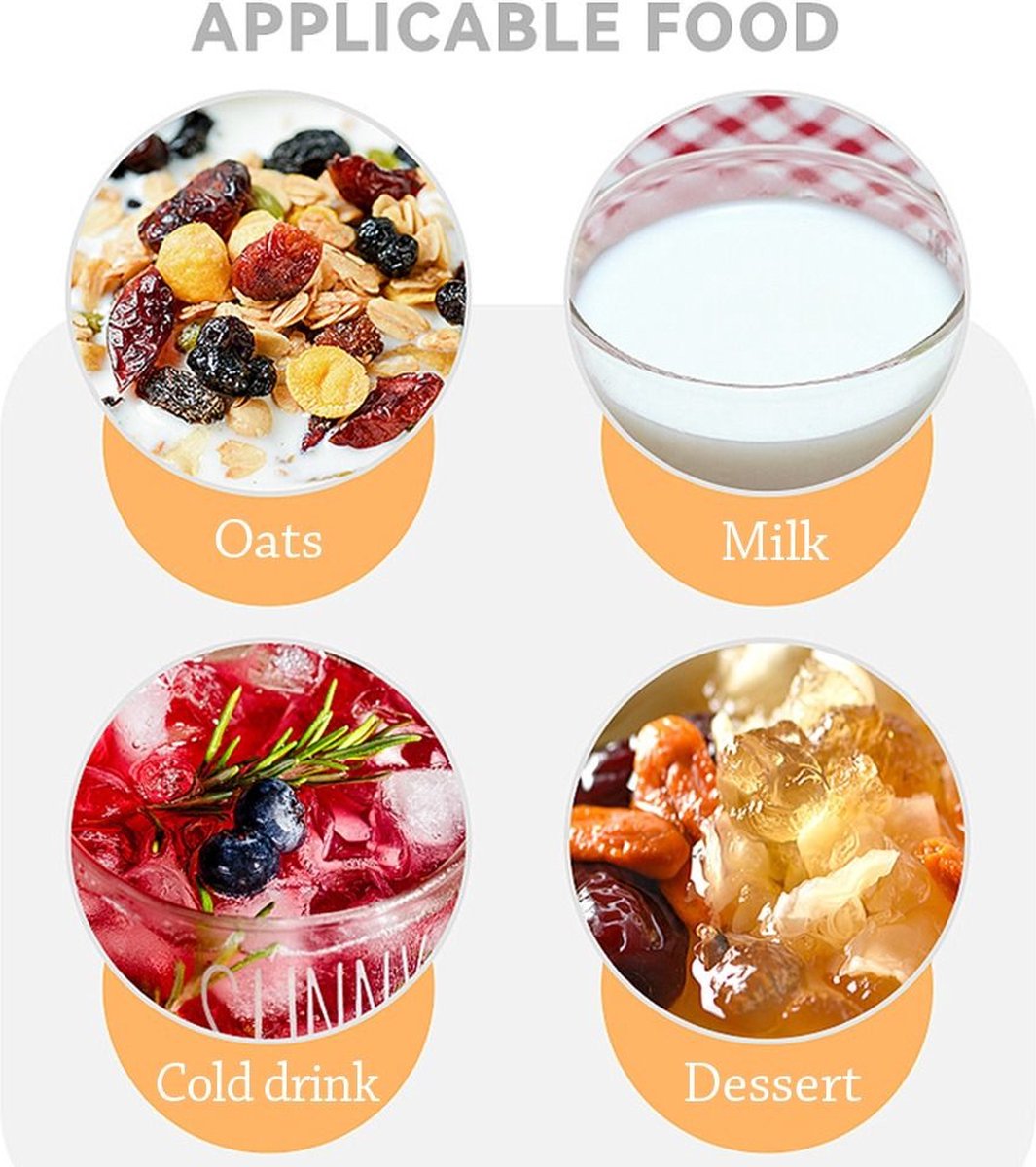  Deluqse Overnight Oats Potjes - Overnights Oats Beker - Set Van 3 - Oats Potjes - Overnight Oats Jar - Muesli Beker - Havermout Potjes