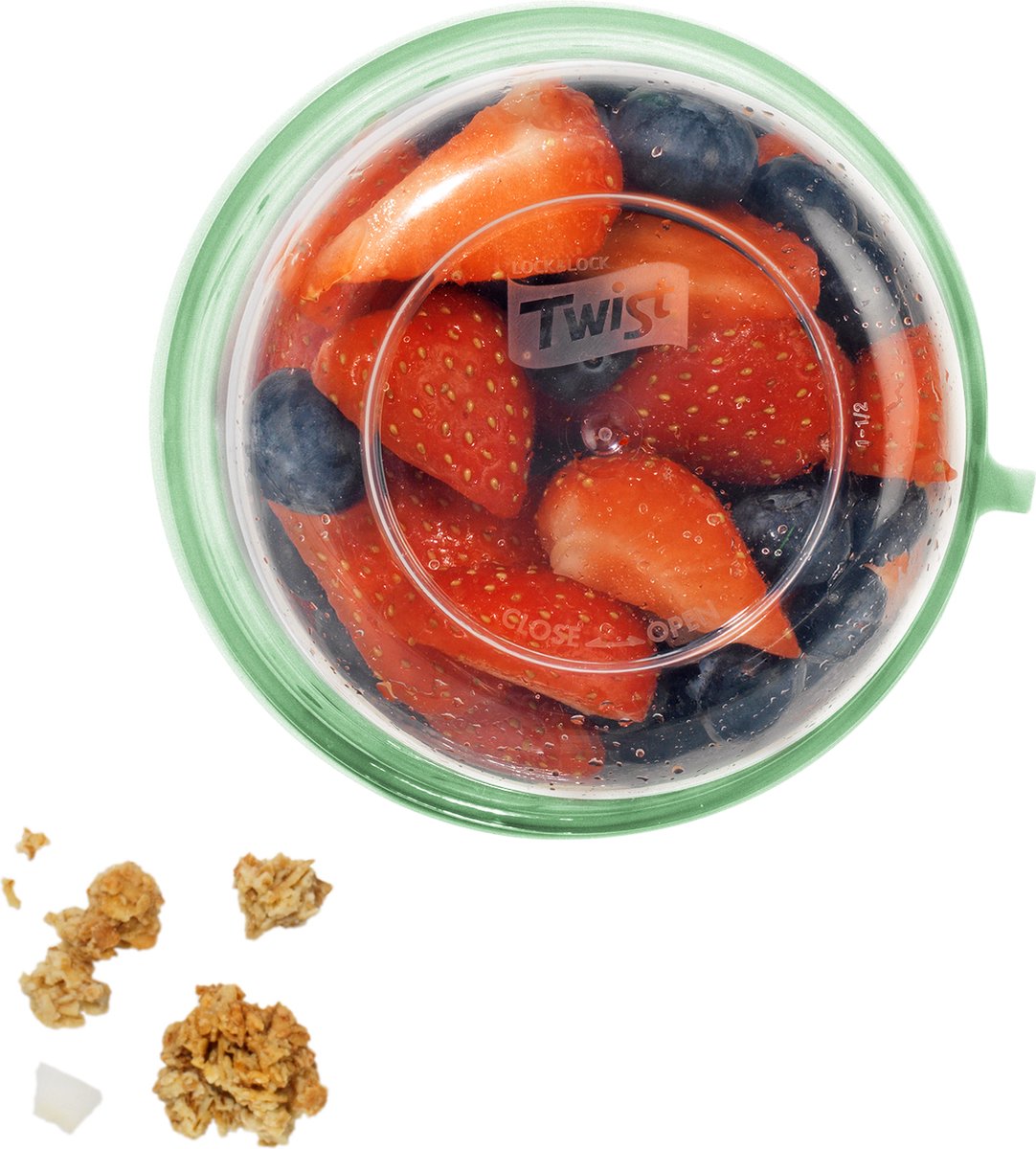  Lock&amp;Lock Yoghurtbeker - Yoghurt Beker To Go - Muesli Beker To Go - Lunchpot - Lunchbeker - Medium - 560 Ml + 310 Ml - Groen