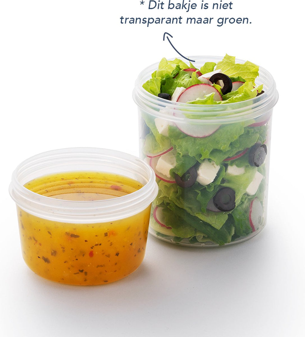  Lock&amp;Lock Yoghurtbeker - Yoghurt Beker To Go - Muesli Beker To Go - Lunchpot - Lunchbeker - Medium - 560 Ml + 310 Ml - Groen