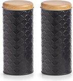  2x Bewaar/voorraad Blikken Koffiepads - Zwart - 18 X 7,5 Cm - 1 Liter