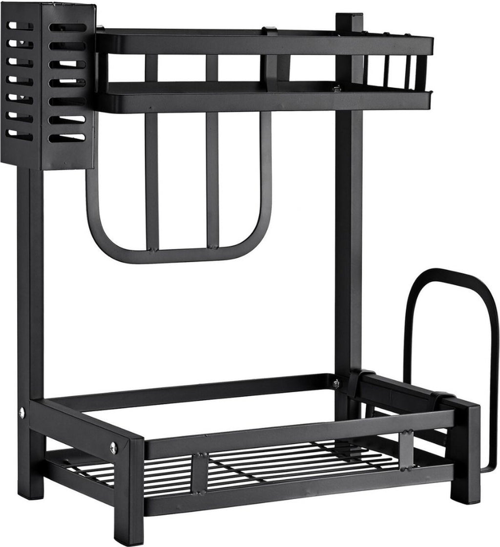  Pazzo Goods - Keuken Organizer - Keukenrek - Zwart - Metaal - 2 Laags - Multifunctioneel - Zwart -