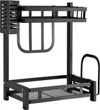  Pazzo Goods - Keuken Organizer - Keukenrek - Zwart - Metaal - 2 Laags - Multifunctioneel - Zwart -