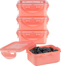  Lock&amp;Lock (mini) Vershoudbakjes Set Met Deksel - Snackdoosjes - Snackbox - Babyvoeding Bewaarbakjes - Set Van 4 Stuks - Roze - 180 Ml - Kinderen En Volwassenen - Lekvrij - BPA Vrij