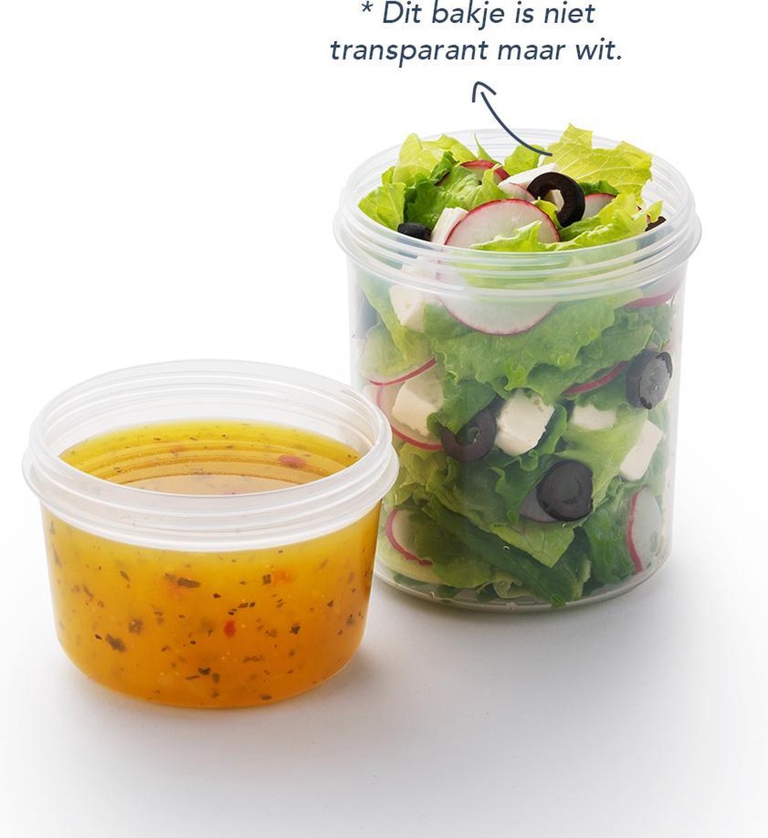  Lock&amp;Lock Yoghurtbeker - Yoghurt Beker To Go - Muesli Beker To Go - Lunchpot - Lunchbeker - Medium - 560 Ml + 310 Ml - Wit