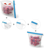  LOUZR Siliconen Vershoudzakken - Set 4-Stuks - 1000ml - Herbruikbaar