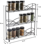  Zindoo - Kruidenrek - Standaard - 3-laags - Ophangbaar - 18 Kruiden Potjes - Anti-slip Pootjes - Spice Rack - Specerijenrek - Keukenorganizer - Keukenaccessoires