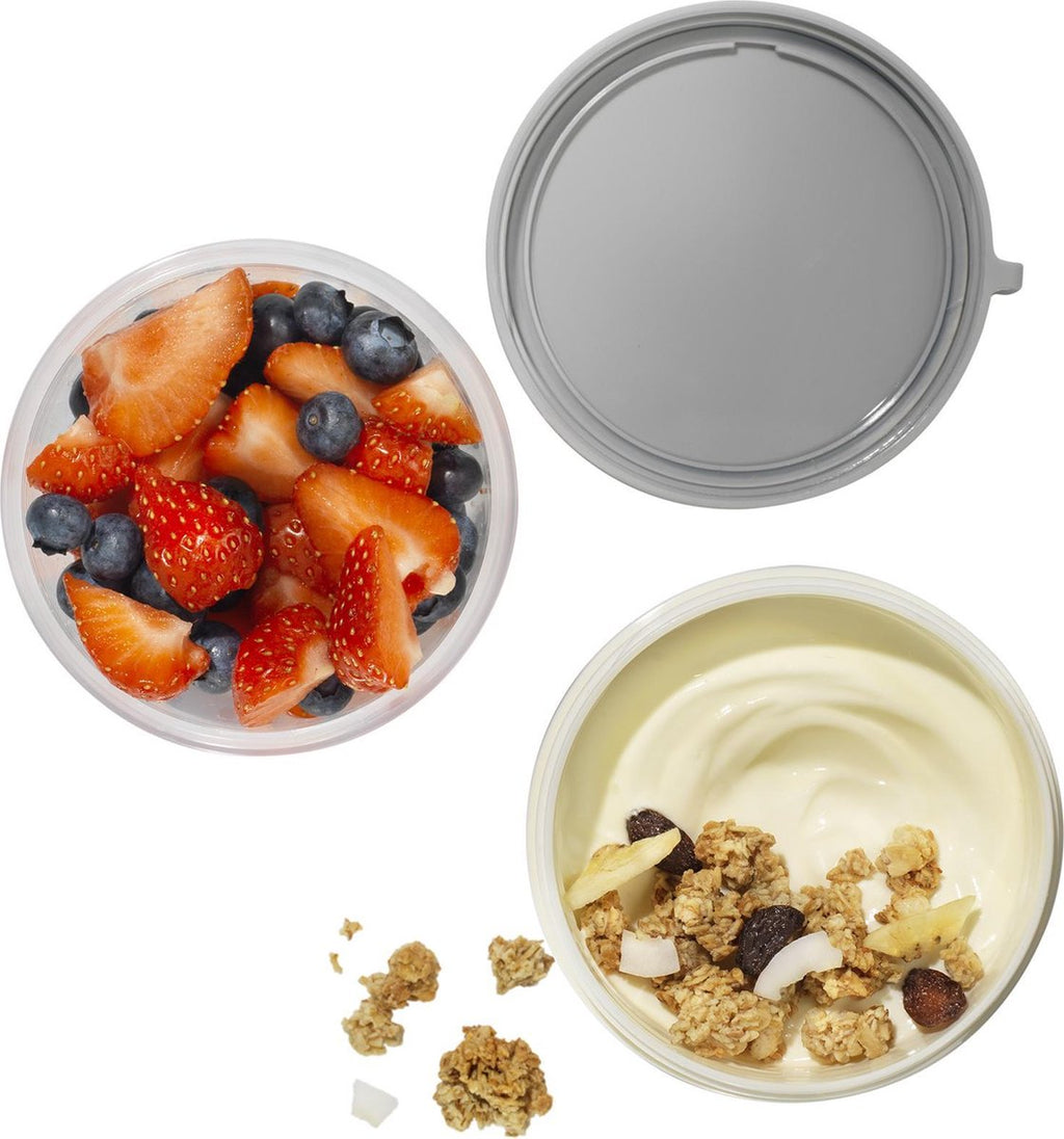  Lock&amp;Lock Yoghurtbeker - Yoghurt Beker To Go - Muesli Beker To Go - Lunchpot - Lunchbeker - Medium - 560 Ml + 310 Ml - Wit