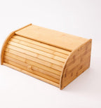Merkloos Decopatent® Broodtrommel Met Rolluik - Bamboe Houten Brooddoos Met Schuifdeksel - Broodtrommel - Brood Bewaren En Vers Houden