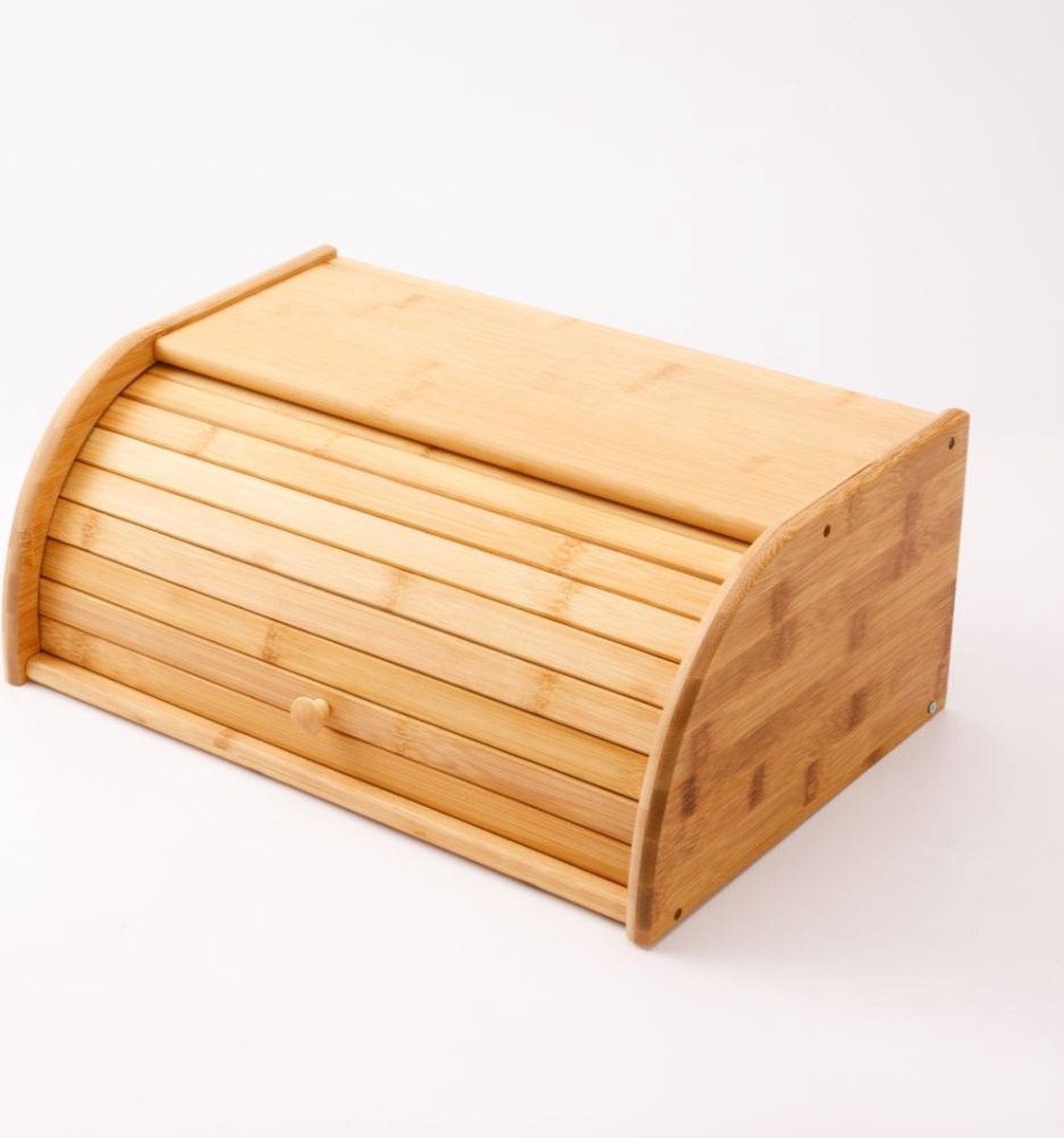 Merkloos Decopatent® Broodtrommel Met Rolluik - Bamboe Houten Brooddoos Met Schuifdeksel - Broodtrommel - Brood Bewaren En Vers Houden
