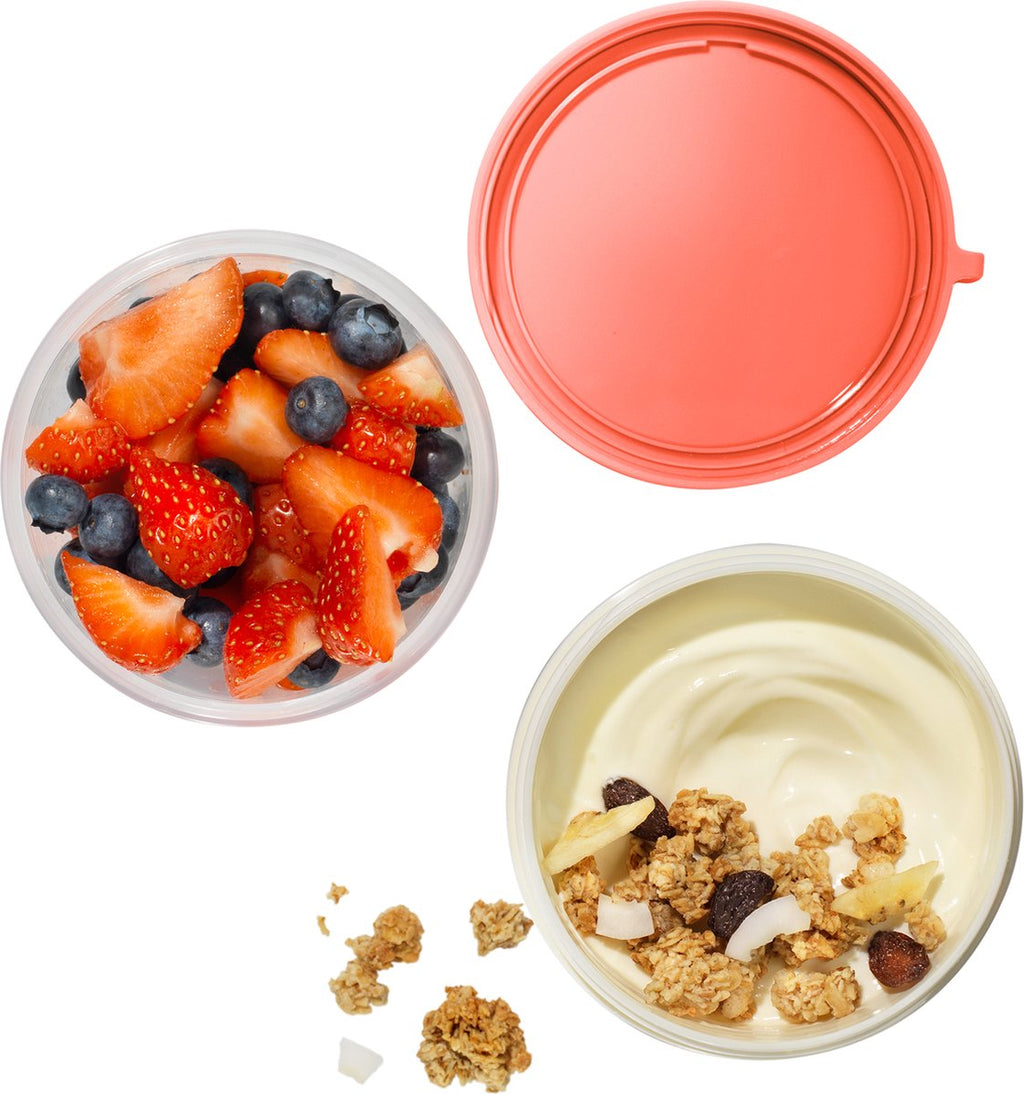  Lock&amp;Lock Yoghurtbeker - Yoghurt Beker To Go - Muesli Beker To Go - Lunchpot - Lunchbeker - Medium - 560 Ml + 310 Ml - Roze