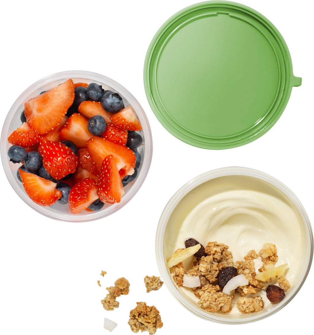  Lock&amp;Lock Yoghurtbeker - Yoghurt Beker To Go - Muesli Beker To Go - Lunchpot - Lunchbeker - Medium - 560 Ml + 310 Ml - Groen