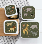  A Little Lovely Company - Brooddoos - Broodtrommel -Lunch &amp; Snack Box Set Van 4 - Savanne