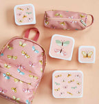  A Little Lovely Company - Brooddoos - Broodtrommel - Lunch &amp; Snack Box Set Van 4 - Vlinders