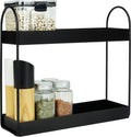  QUVIO Kruidenrek Staand - Keukenrek - Kruidencarrousel - Aanrecht Organizer -Keuken Organizer - Opbergrek - Metaal - 10 X 32 X 29 Cm - Zwart