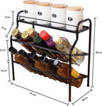  Zindoo Kruidenrek Zwart 3-laags Staand - Specerijen Rek - Kruiden Rek - Duurzaam RVS - Anti Slip Onderzijde - Specerijenstandaard – Keukenorganizer - Spice Rack - Kitchen Rack - Spice Organizer Keukenaccessoire - ZIN-SR05