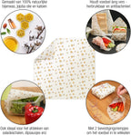  Amazy Bijenwasdoekjes (Set Van 7) - Gemaakt Van 100% Natuurlijke Bijenwas | Duurzaam Alternatief Voor Huishoudfolie En Aluminiumfolie - Voor Fruit, Groenten, Brood, Kaas En Ander Voedsel | Gecertificeerd