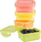  Lock&amp;Lock (mini) Vershoudbakjes Set Met Deksel - Snackdoosjes - Snackbox - Set Van 4 Stuks - Kinderen - Lekvrij - BPA Vrij - Klein - 180 Ml - Multicolor