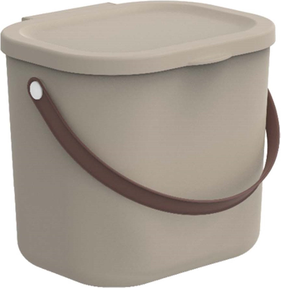  Rotho - Opbergcontainer / Voorraadbus Met Deksel 6L - Gerecycleerd Plastic BPA Vrij - Cappuccino