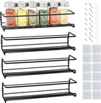 Merkloos Friendly Kitchen - Zwart Ophangbaar Kruidenrek - Modern Strak Kruidenrekje - Staal