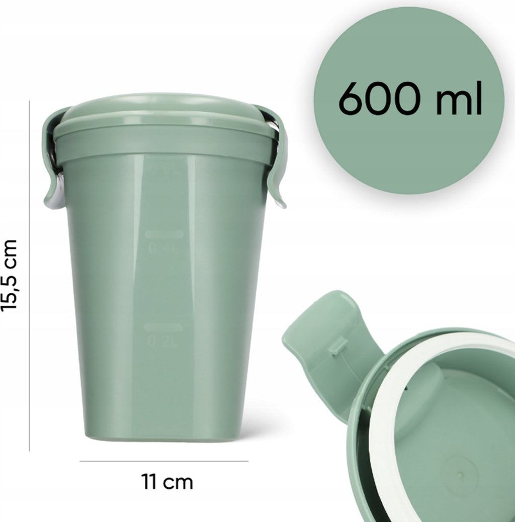  Curver Lunch &amp; Go Beker - Magnetronbestendig - Lunchbeker – Muesli Beker - Soepbeker - Yoghurt Beker To Go – LunchBox - KoffieBeker - Salade Lunchbox - 0,6l – Groen