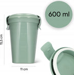  Curver Lunch &amp; Go Beker - Magnetronbestendig - Lunchbeker – Muesli Beker - Soepbeker - Yoghurt Beker To Go – LunchBox - KoffieBeker - Salade Lunchbox - 0,6l – Groen