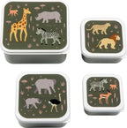  A Little Lovely Company - Brooddoos - Broodtrommel -Lunch &amp; Snack Box Set Van 4 - Savanne