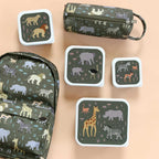  A Little Lovely Company - Brooddoos - Broodtrommel -Lunch &amp; Snack Box Set Van 4 - Savanne