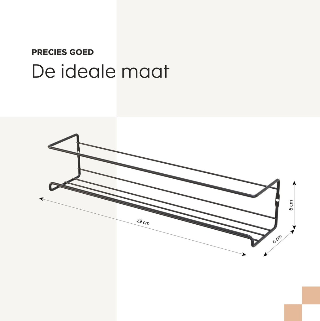  Noswo Kruidenrek Ophangbaar - Voor 24 Kruidenpotjes - 4 Stuks - Keukenrek Hangend - RVS - Zwart