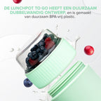  Coninx Yoghurtbeker To Go - Muesli Beker To Go - Lunchbeker - Mueslibeker 640ml (450ml+190ml) - Groen