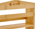  ACAZA Ophangbaar Kruidenrek Met 10 Glazen Kruidenpotjes, Spice Rack, Keuken Rek, Kruiden Organizer Voor Specerijen, Peper, Zout, 26 Cm Breed, Bamboe