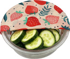  Bijenwas Wraps (Bijenwas Doek) - "rode Aardbei" Set Van 3 - 1S, 1M, 1L - Beeswax Wraps - Herbruikbaar Boterhamzakje - Bee Wrap - Beewax - Bijenwasdoek - Zero Waste - Duurzaam Cadeau