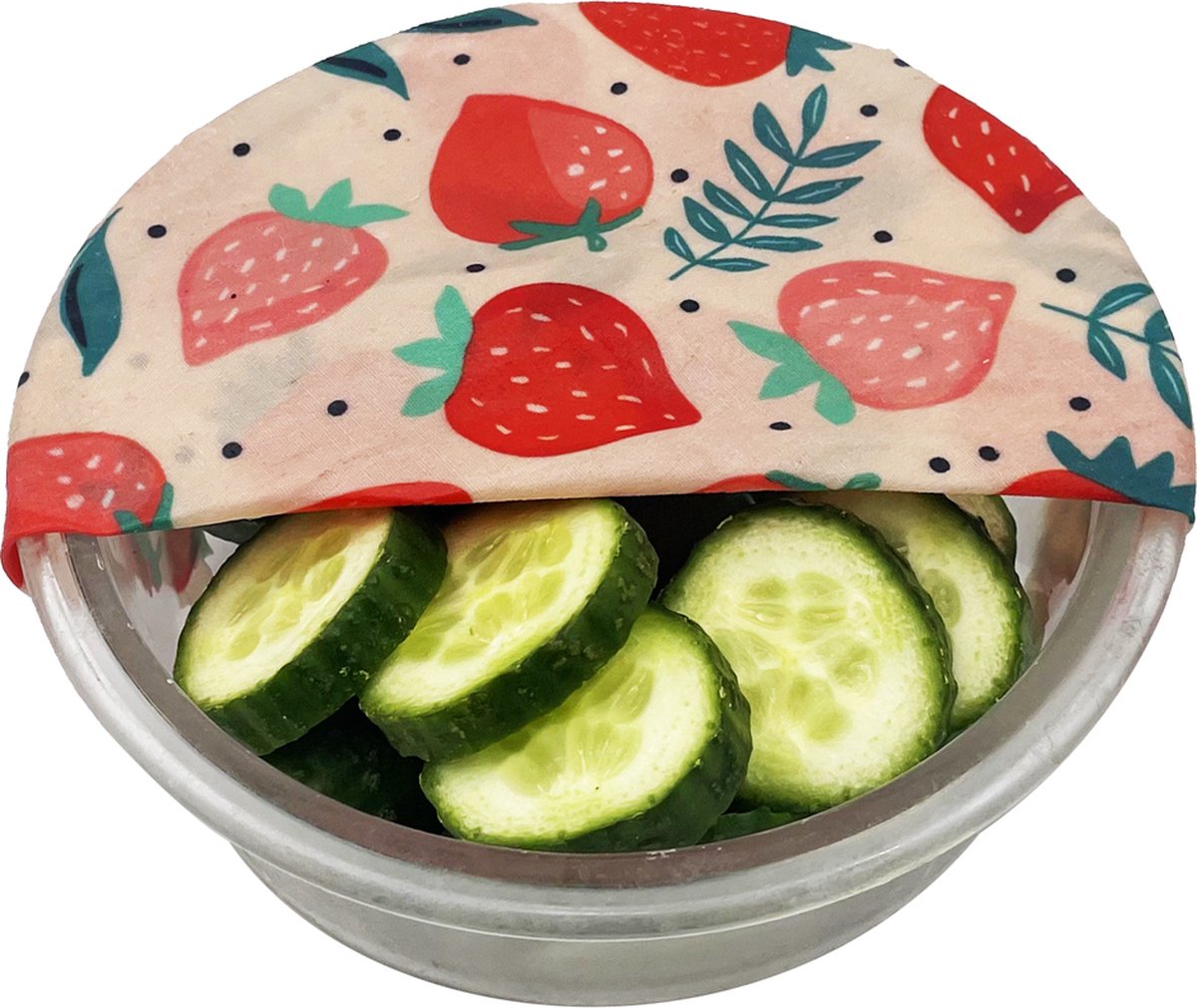  Bijenwas Wraps (Bijenwas Doek) - "rode Aardbei" Set Van 3 - 1S, 1M, 1L - Beeswax Wraps - Herbruikbaar Boterhamzakje - Bee Wrap - Beewax - Bijenwasdoek - Zero Waste - Duurzaam Cadeau