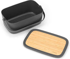  Brabantia Nic Broodtrommel - Met Bamboe Deksel - Dark Grey