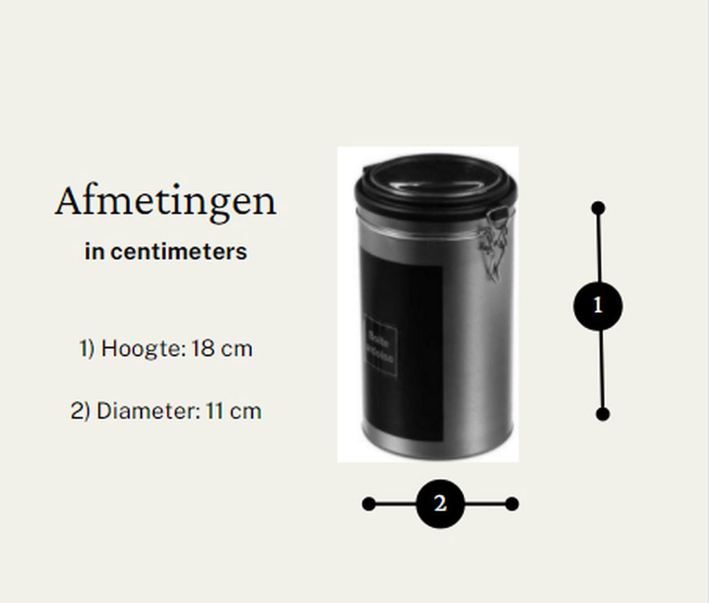  Préfère® Koffiebonen Bewaarbus 1,6L - Koffiepads Bewaarbus - Koffieblikbewaarblik - Zilver/Zwart