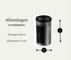  Préfère® Koffiebonen Bewaarbus 1,6L - Koffiepads Bewaarbus - Koffieblikbewaarblik - Zilver/Zwart