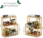  Cellavi Duurzaam Kruidenrek Staand Van Bamboe - Keukenrek Verstelbaar - Keuken Accessoires - Stevige Constructie - Multifunctioneel En Waterafstotend