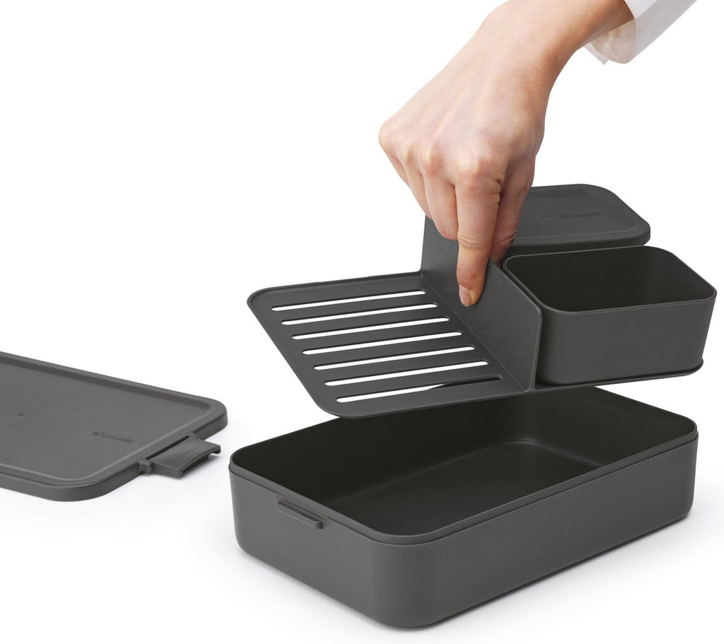 Brabantia Make &amp; Take Bento Lunchbox Incl Bentobox - Large - Kunststof - Dark Grey