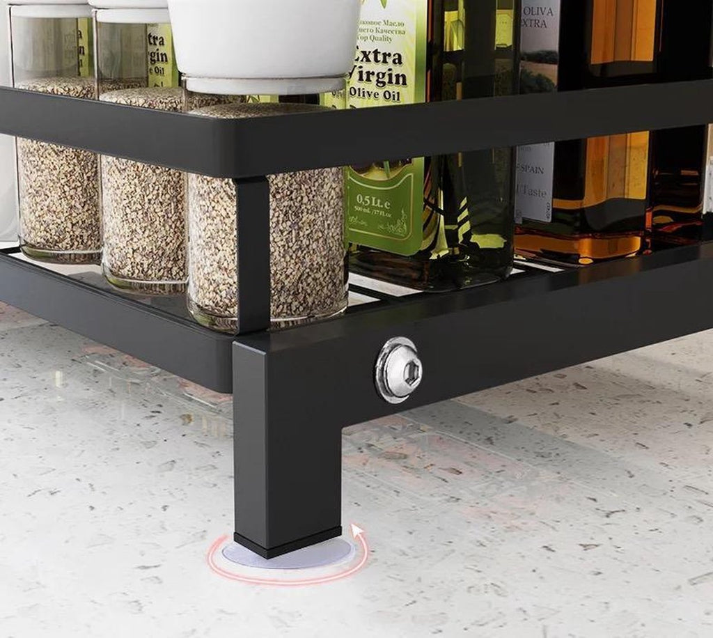 TammaT - Kruidenrek - Kruidenrek Staand - Inklapbare Keukenrek - 3-laags 35x21x56,5CM - Keuken Organizer - Aanrecht Organizer - Keuken Opslag - Roestvrij Staal - Opbergrek - Keuken Organizers - Roestvrij En Krasvrij