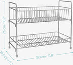  Navaris Stalen Kruidenrekje 2 Laags - Kruidenrek Staand - Rek Voor Kruidenpotjes En Glaasjes - Multifunctionele Organizer Voor Keuken En Badkamer