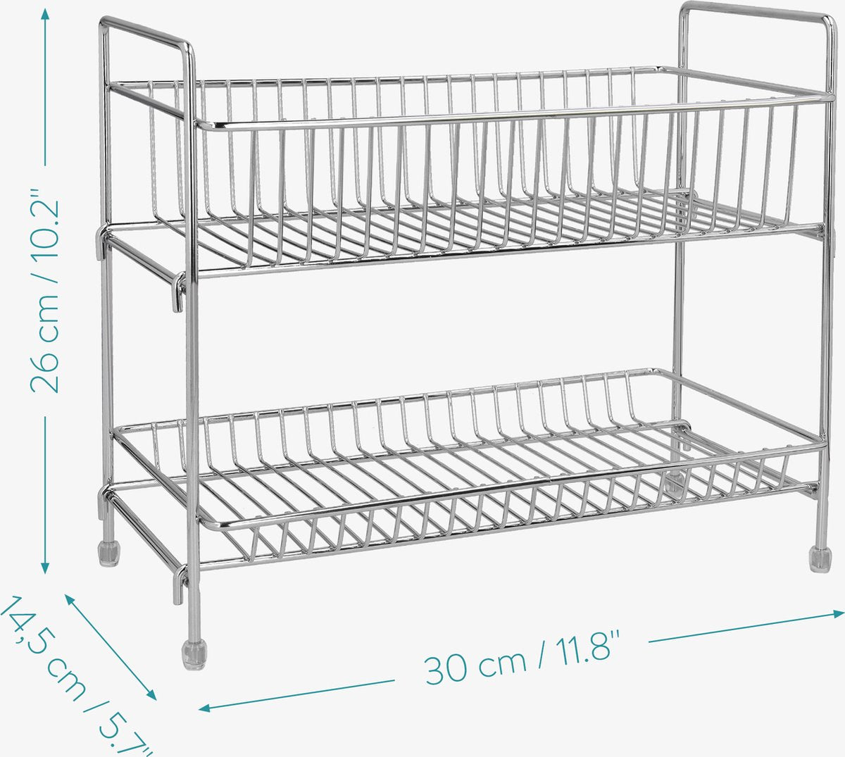  Navaris Stalen Kruidenrekje 2 Laags - Kruidenrek Staand - Rek Voor Kruidenpotjes En Glaasjes - Multifunctionele Organizer Voor Keuken En Badkamer