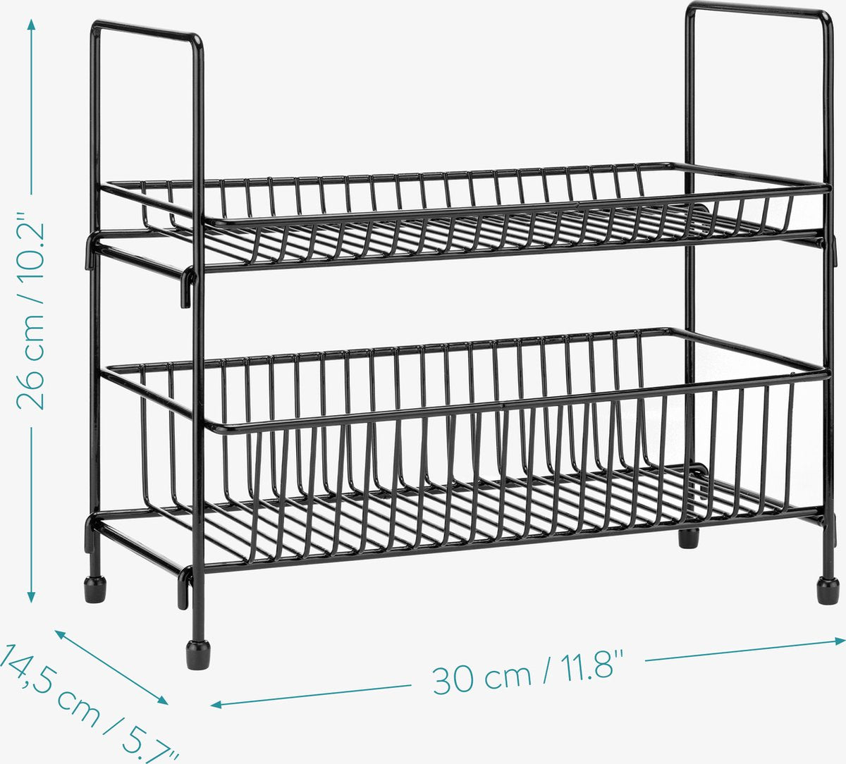  Navaris Stalen Kruidenrekje 2 Etages - Kruidenrek Staand - Rek Voor Kruidenpotjes En Glaasjes - Multifunctionele Organizer Voor Keuken En Badkamer