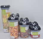  IGOODS - Voorraadpotten - Voorraaddozen- Voorraadboxen 7 Stuks - Met Zwarte Deksel