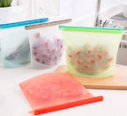  Siliconen Vershoudzakken | Bewaarzakken | Diepvrieszakken | Herbruikbaar | Lekvrij | Set 4-Stuks 1000ml | Vries &amp; Hitte Bestendig | 4 Kleuren
